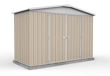 Absco 3.00mW x 1.44mD x 2.06mH Regent Double Door Garden Shed - Classic Cream - Shed City